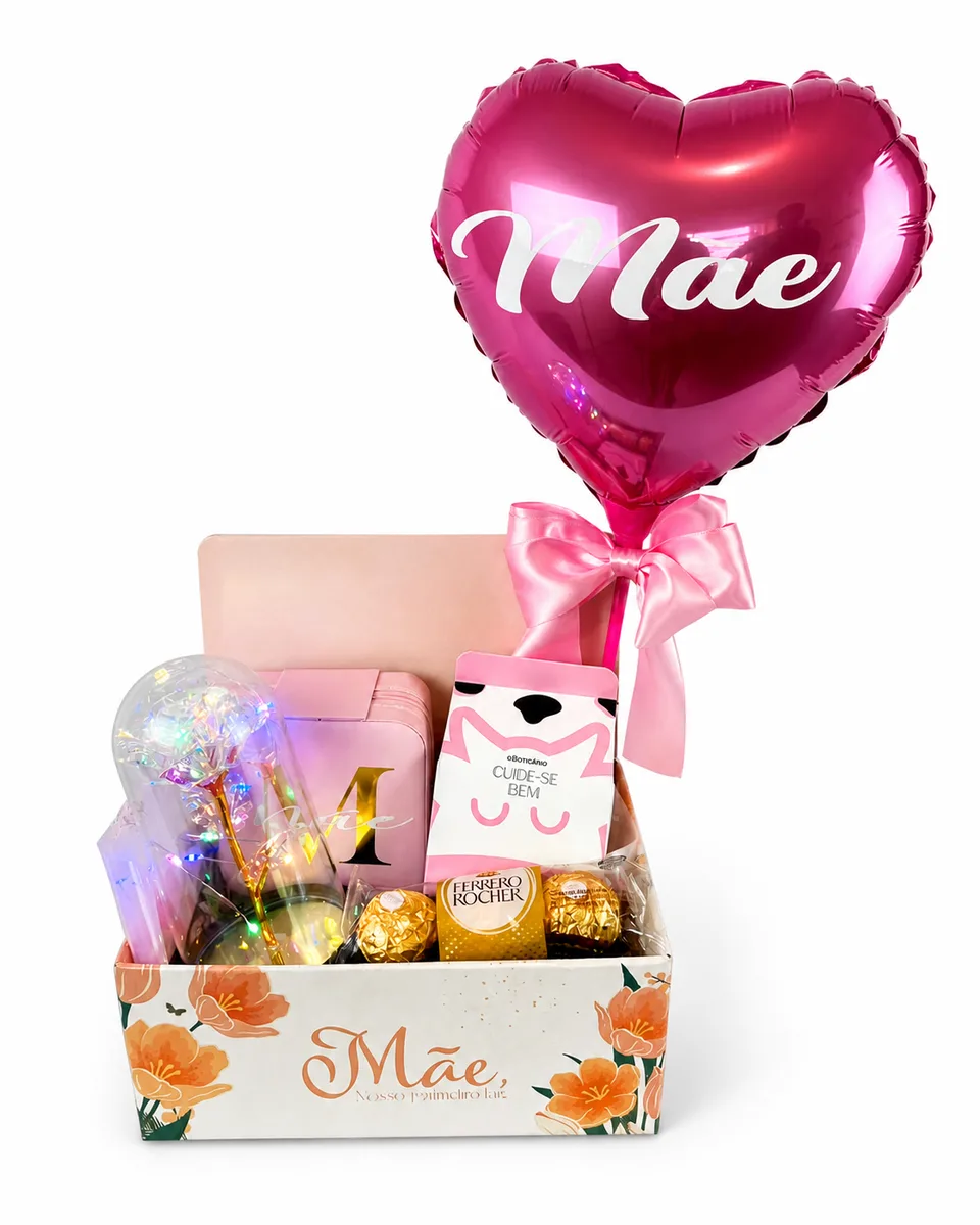 Box Display Mãe Rosa Encantada LED + Boticário Cuide-se Bem