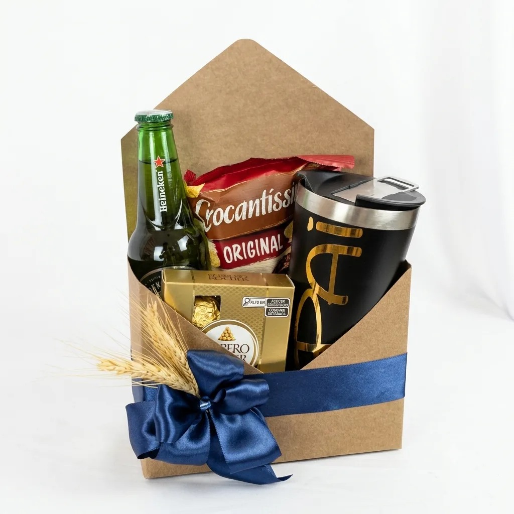 Caixa Envelope Pai Especial Cerveja, Copo Térmico & Chocolates