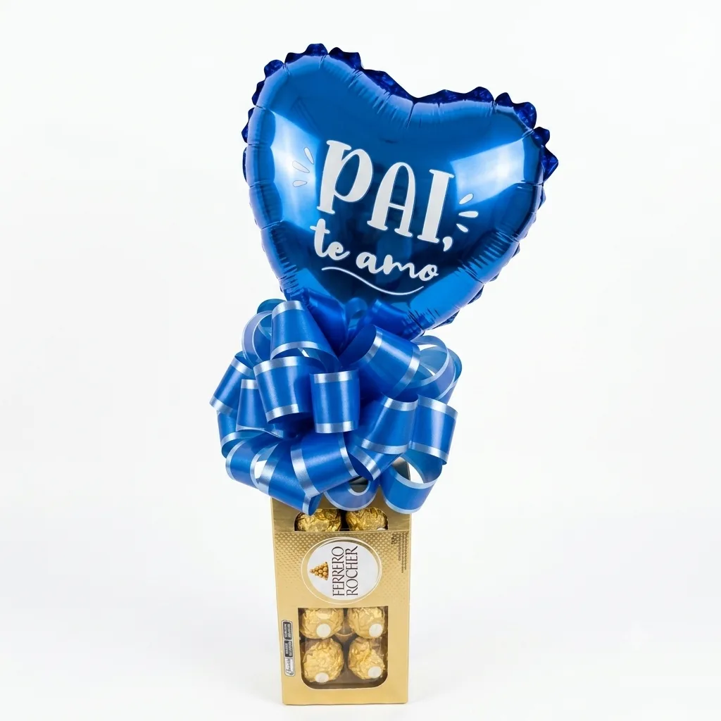 Mimo Ferrero Rocher com Balão de Coração Personalizado