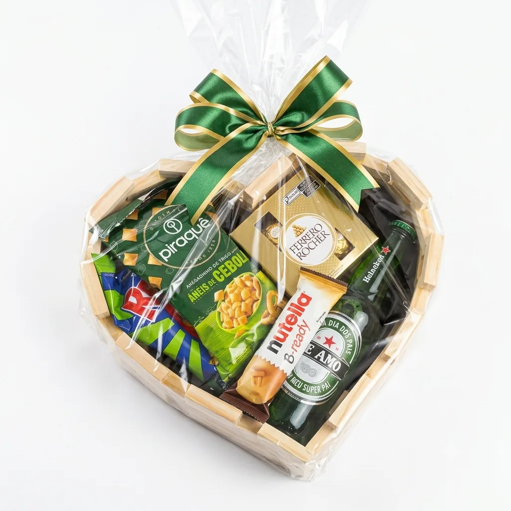 Cesta Coração Heineken & Chocolates "Super Pai"