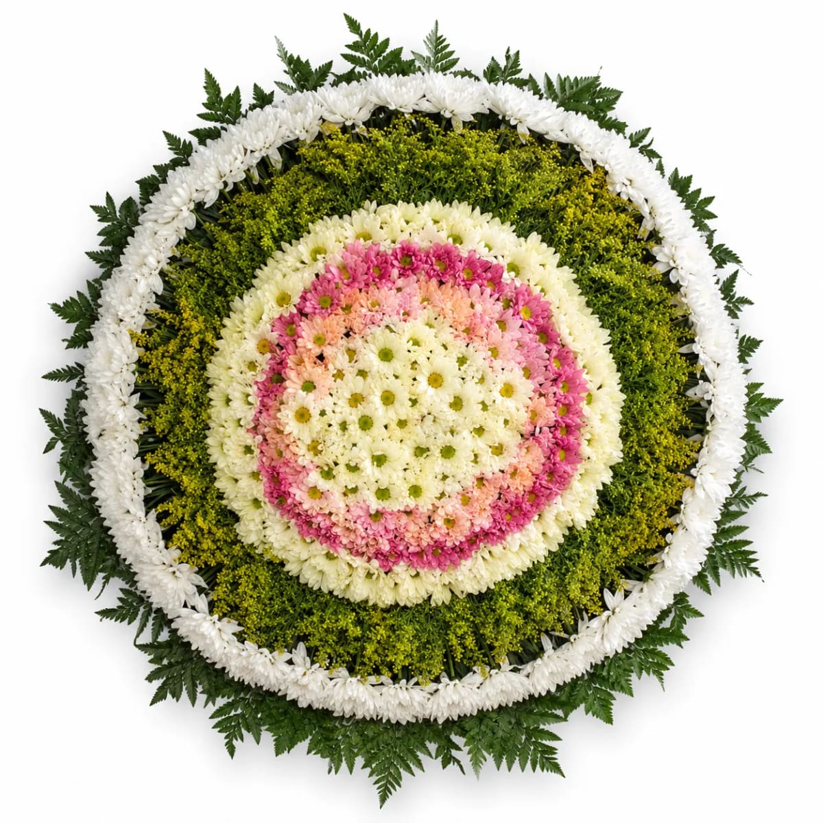 Coroa de Flores Tributo de Amor – Flores Brancas e Tons de Rosa