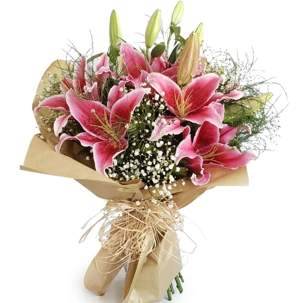 Buquê de Lírios Rosa Premium Grande