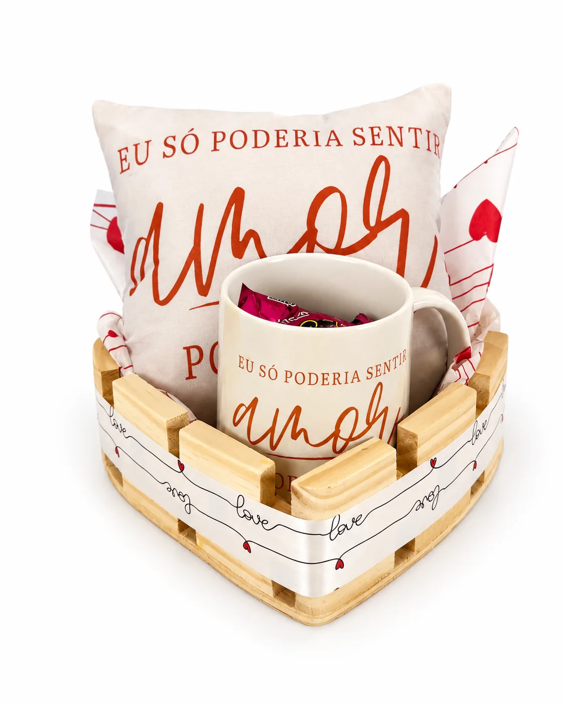 Mini Cesta Eu Só Poderia Sentir com Almofada e Caneca