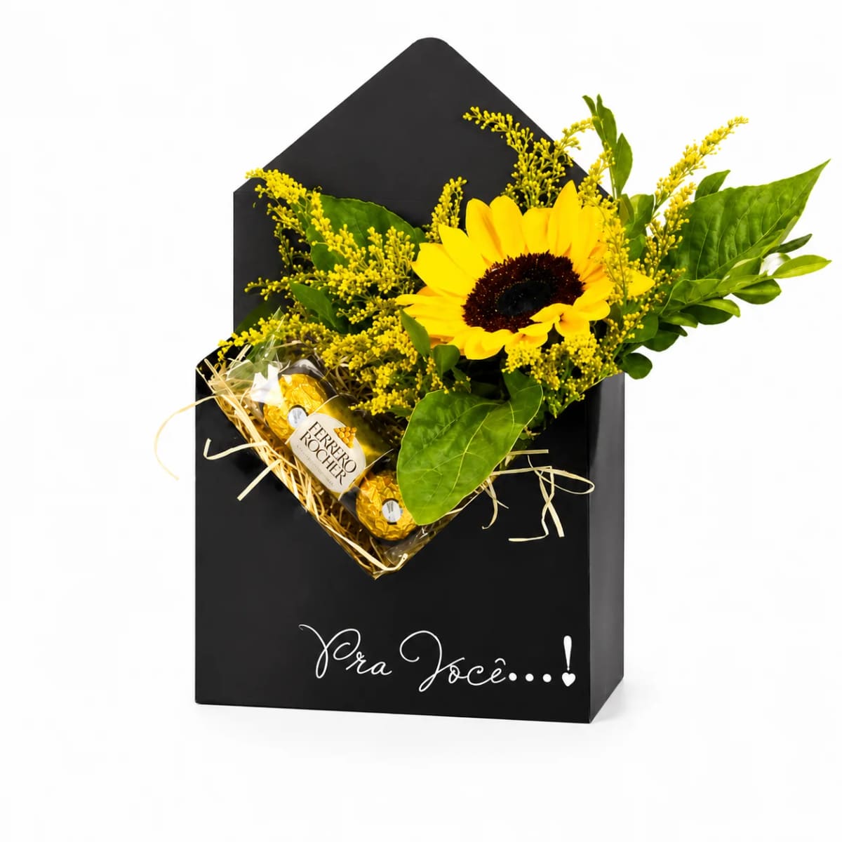Flor Girassol com Chocolate Ferrero Rocher