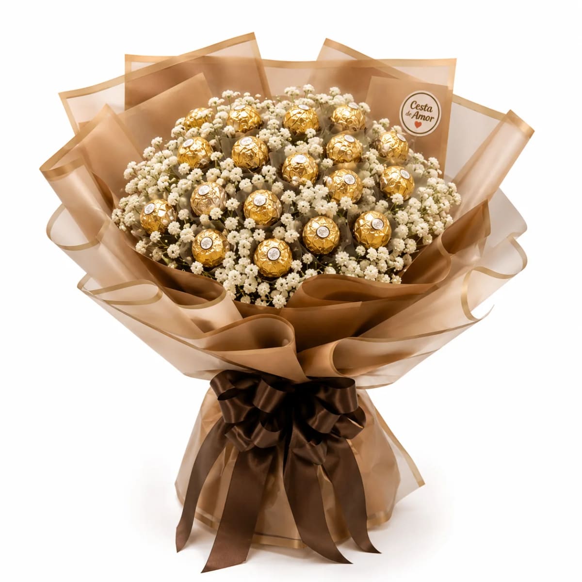 Buquê Ferrero Rocher Premium com 21 Bombons