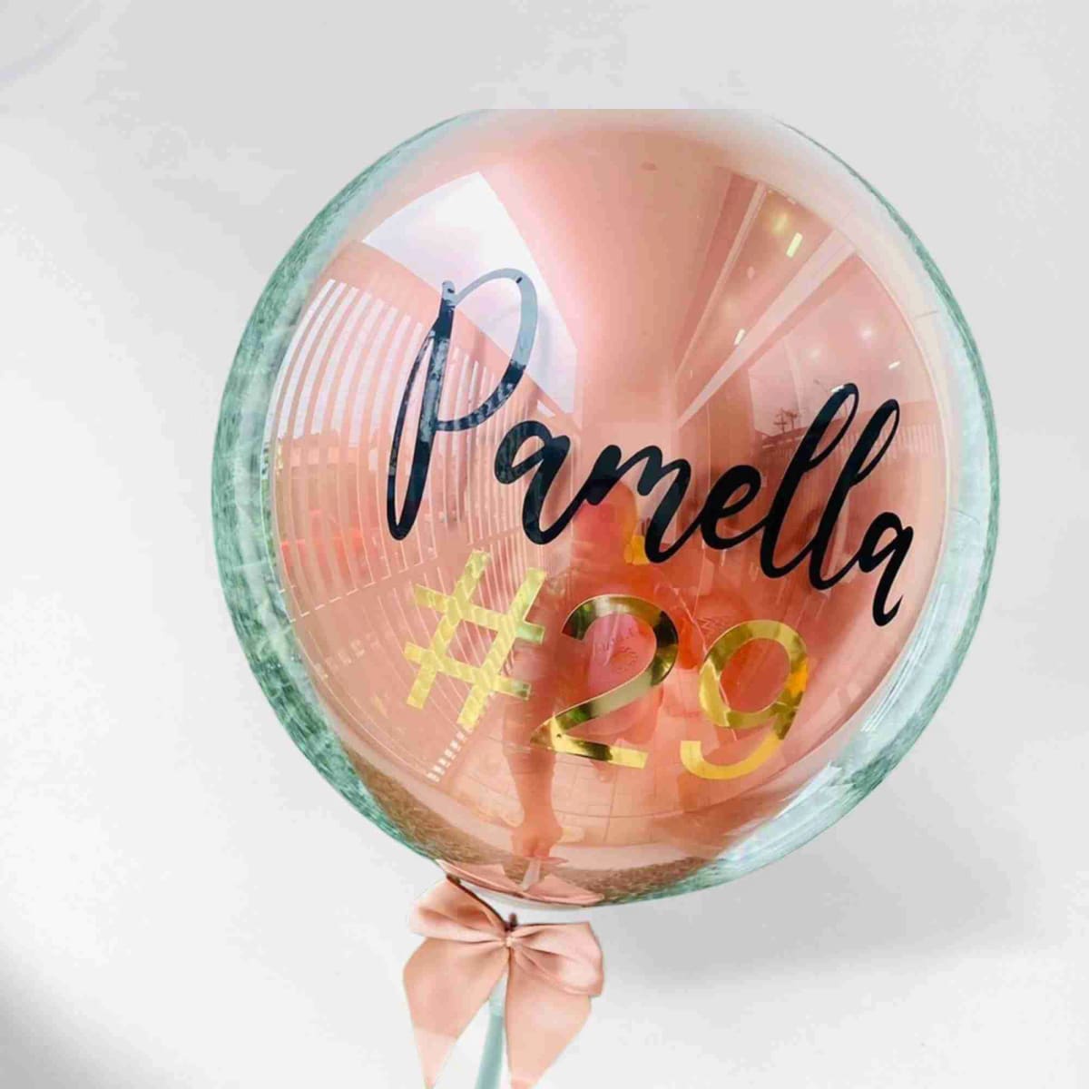 Balão BooBle Com Bexiga Dentro e Escrita Personalizavel