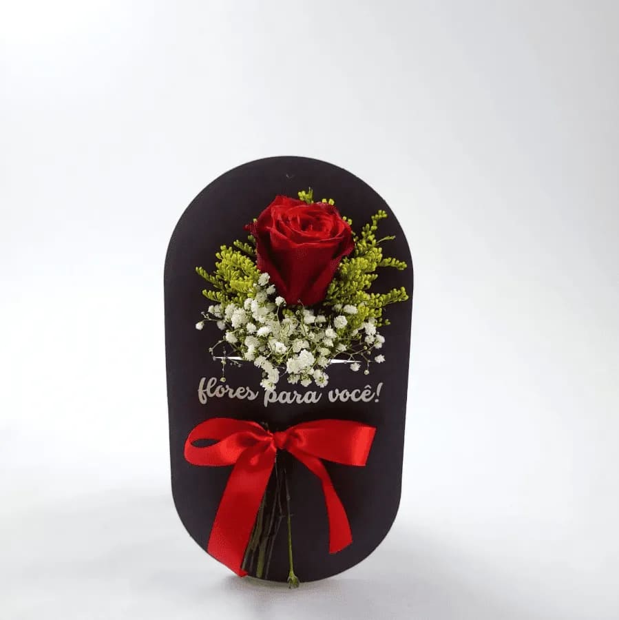 Mimo "Flores Pra Você" com Rosa Vermelha